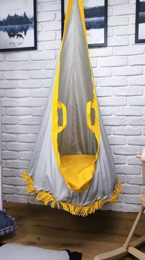 Závesný vak LILI - žlto / sivý