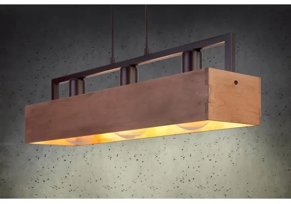 Luster na lanku DAKOTA 3xE27/60W/230V drevo/čierna