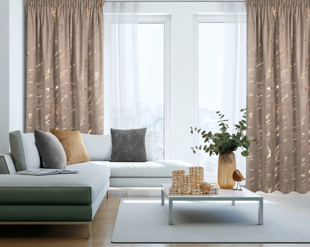 ZATEMŇOVACÍ ZÁVES NA PÁSKE MOLLY 140X270 CM VZOROVANÁ