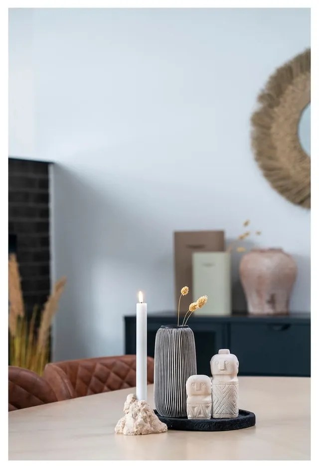 Čierno-biela váza z kameňa (výška 20 cm) – House Nordic