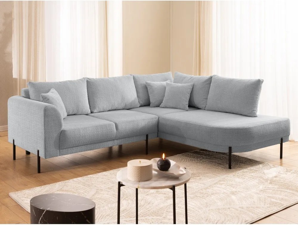 Svetlosivá ženilková rohová pohovka (pravý roh/do L) Mauris – Ropez