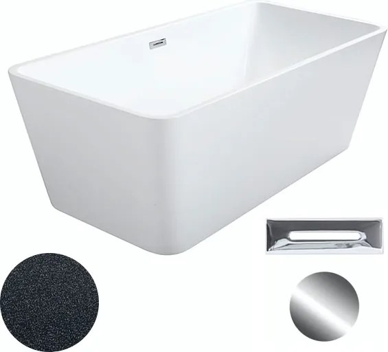 Besco Akrylátová voľne stojaca vaňa Evita Glam G 160x80 BESCO-Typ výpuste: Click-Clack s prepadom, zlatá, BESCO-Rozmery: 160x80, BESCO-Farba: Biela/g…