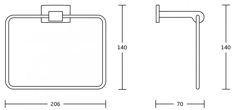 Mexen príslušenstvo, ZOJA držiak na uteráky - Ring, chrómová, 7019132-00