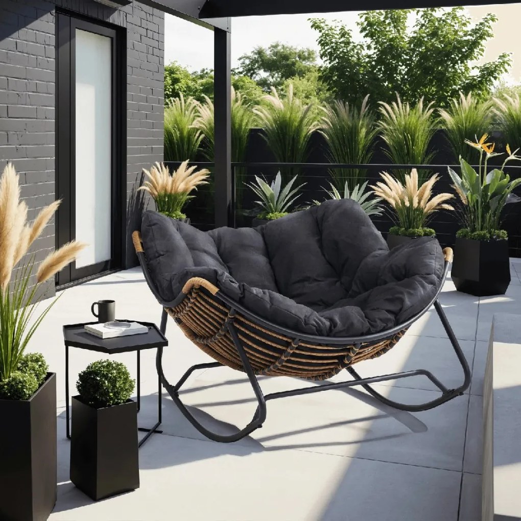 PROXIMA.store - Dizajnové hojdacie záhradné kreslo ELTON FARBA: sivá