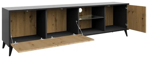 Zostava nábytku do obývacej izby Oksawi II, Farby: čierna / dub artisan