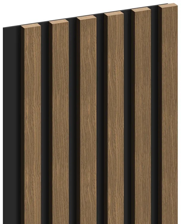 Mexen Lam-B, akustické stenové lamely 275 × 30 cm, HDF doska 4 mm, technická dyha, orech prírodný, S100-275307-3015-016