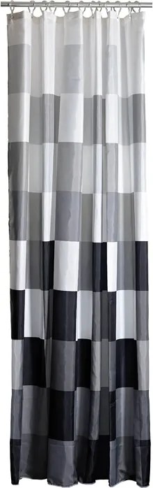 ZONE Sprchový záves so štvorcami 180 × 200 cm black