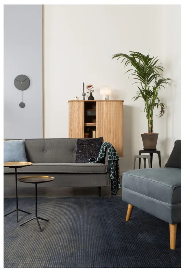 Sivé nástenné hodiny Zuiver Minimal