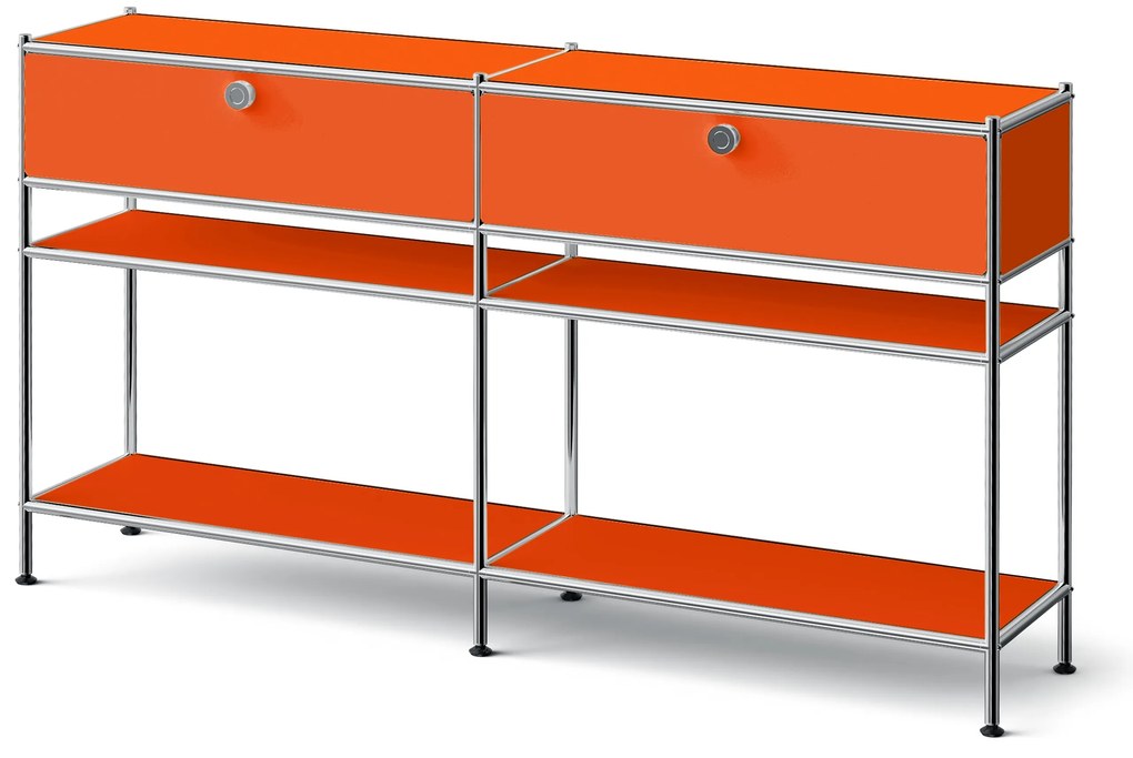 Kovová konzola »CN3 Slim Line« s 2 zásuvkami, oranžová