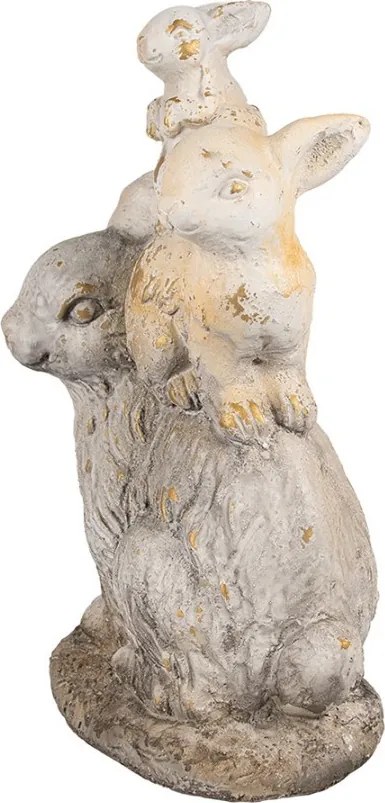 Béžovo-hnedá dekoratívna figúrka králičej rodinka - 27*18*43 cm