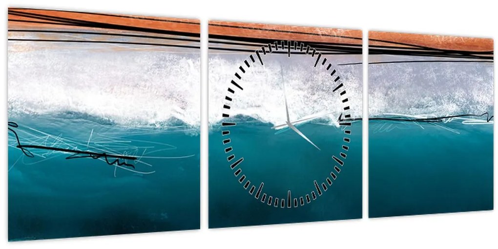 Obraz - Abstrakcia (s hodinami) (90x30 cm)