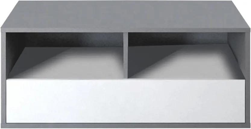 RTV stolík, sivá grafit/biela, MARSIE M13