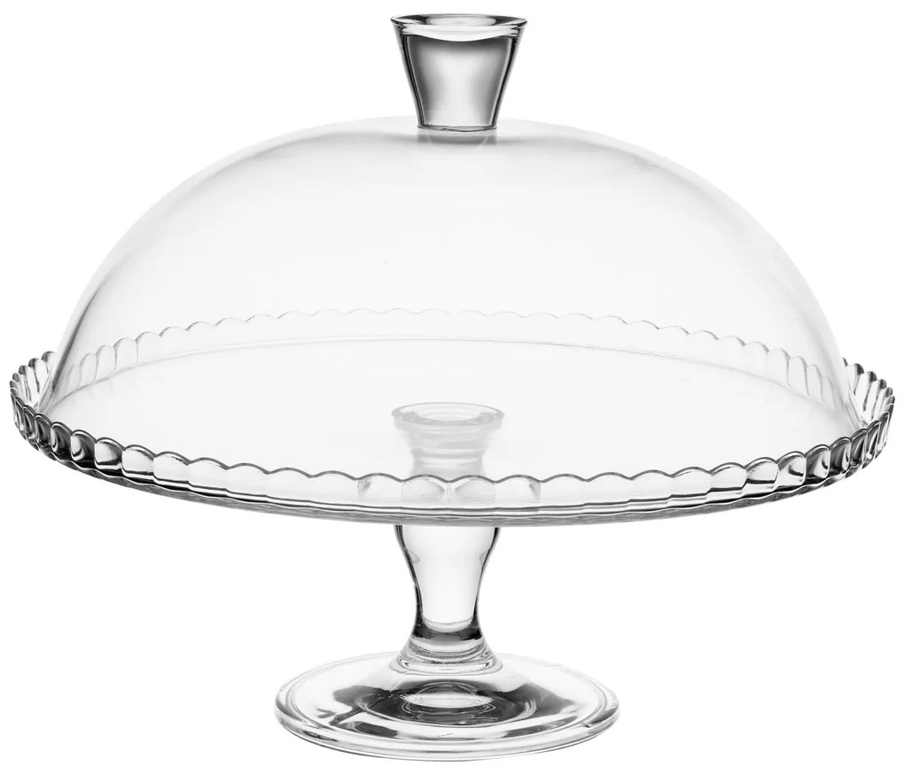 Sklenený servírovací podnos na nohe Lara1, (fi) 32 cm