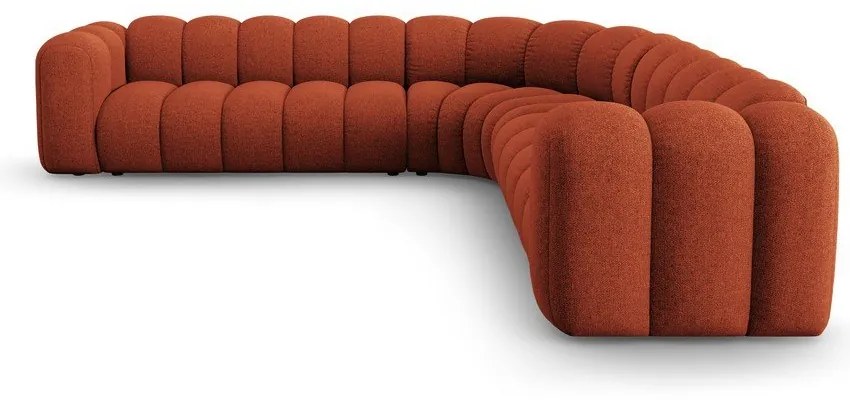 Ženilková modulárna rohová pohovka v tehlovej farbe Lupine – Micadoni