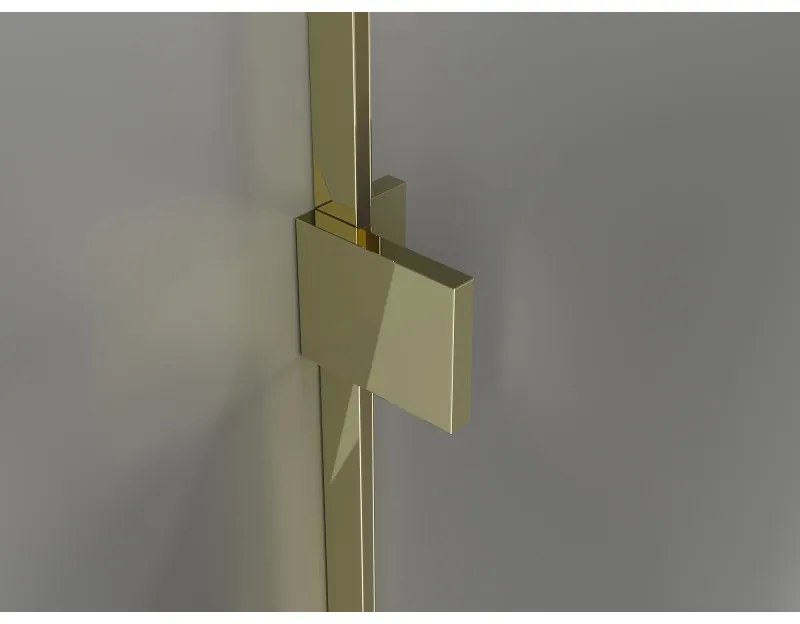 Mexen Lunar T, výklopný pravý sprchový kút 140 x 80 cm, 8mm číre sklo, zlatý profil, 834T-140-080-50-00-P