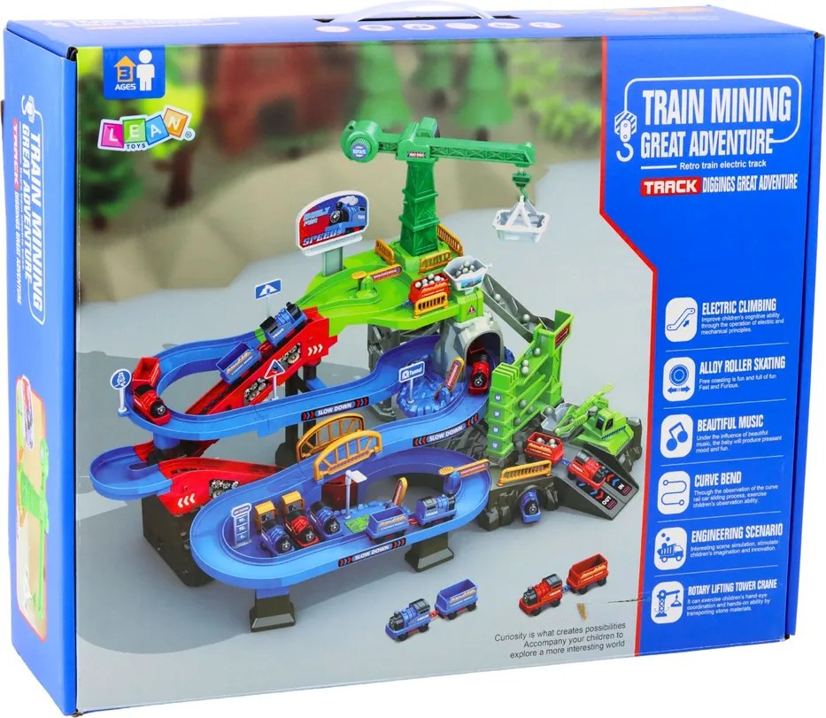 LEAN Toys Interaktívna banská železničná trať Sada nákladných vlakov Bane