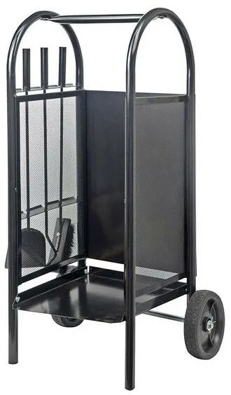 Kôš krbový/vozík s náradím 82,5 cm, oceľ súprava 3 diely