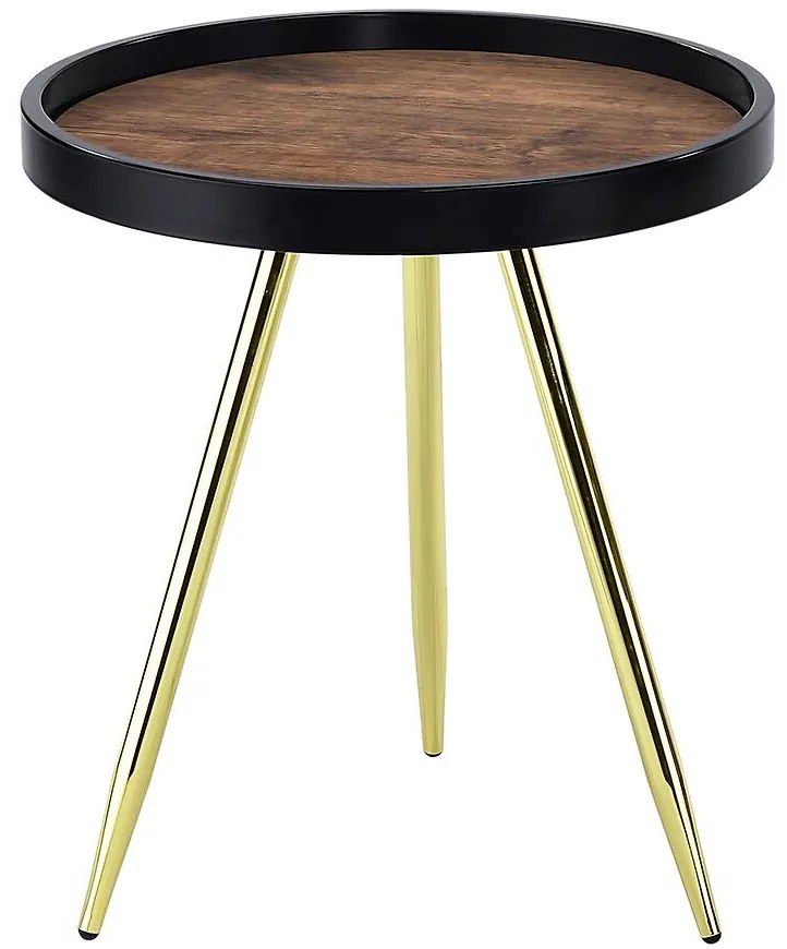 Konferenčný Stolík Gc7549 43x43x48 Mosadz/Čierna/Starož