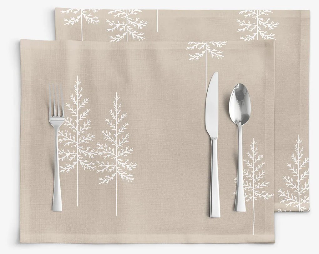 Goldea prestieranie na stôl z pevnej bavlny - severské stromčeky - sada 2ks 30 x 40 cm