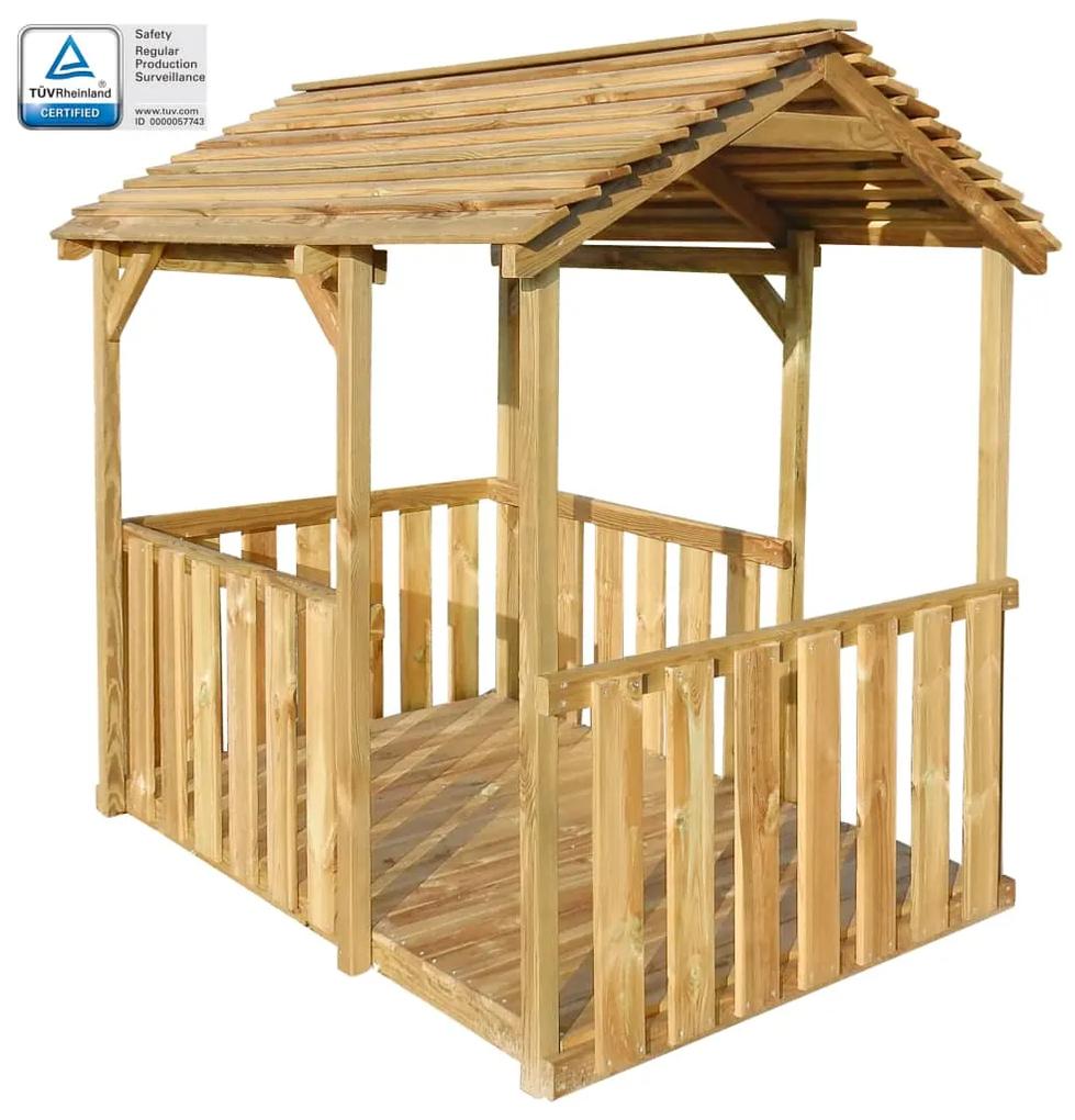 vidaXL Vonkajší detský domček 122,5x160x163 cm FSC borovicové drevo