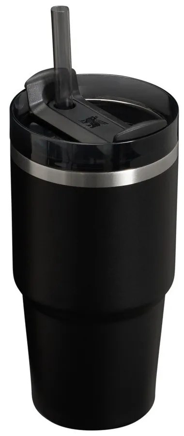Čierna termoska so slamkou z nehrdzavejúcej ocele 600 ml Quencher H2.0 FlowState Tumbler Black – Stanley