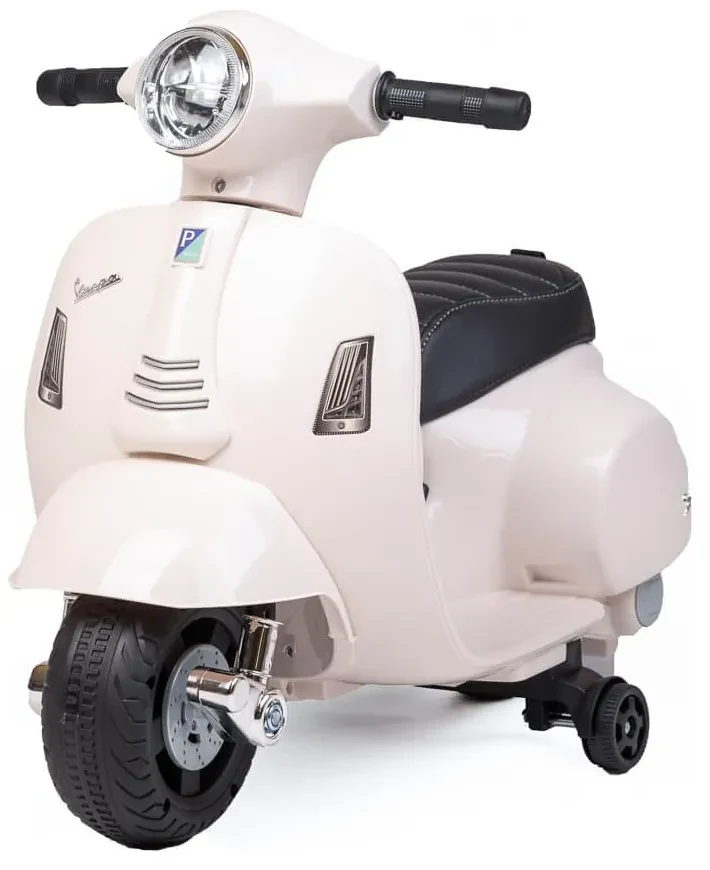 Detská elektrická motorka Vespa biela