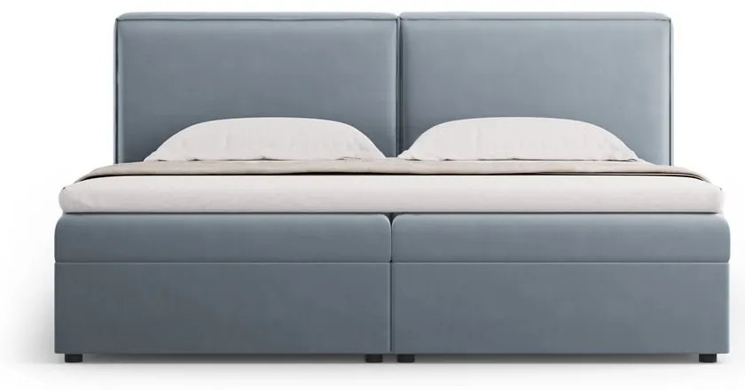 Svetlomodrá boxspring posteľ s úložným priestorom 160x200 cm Arendal – Cosmopolitan Design