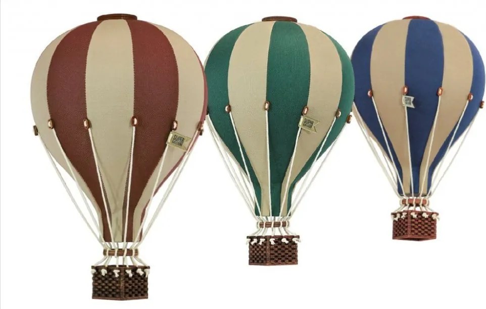 Dekoračný lietajúci balón modrá/krémová – dekorácia do detskej izby S-28cm x 16cm