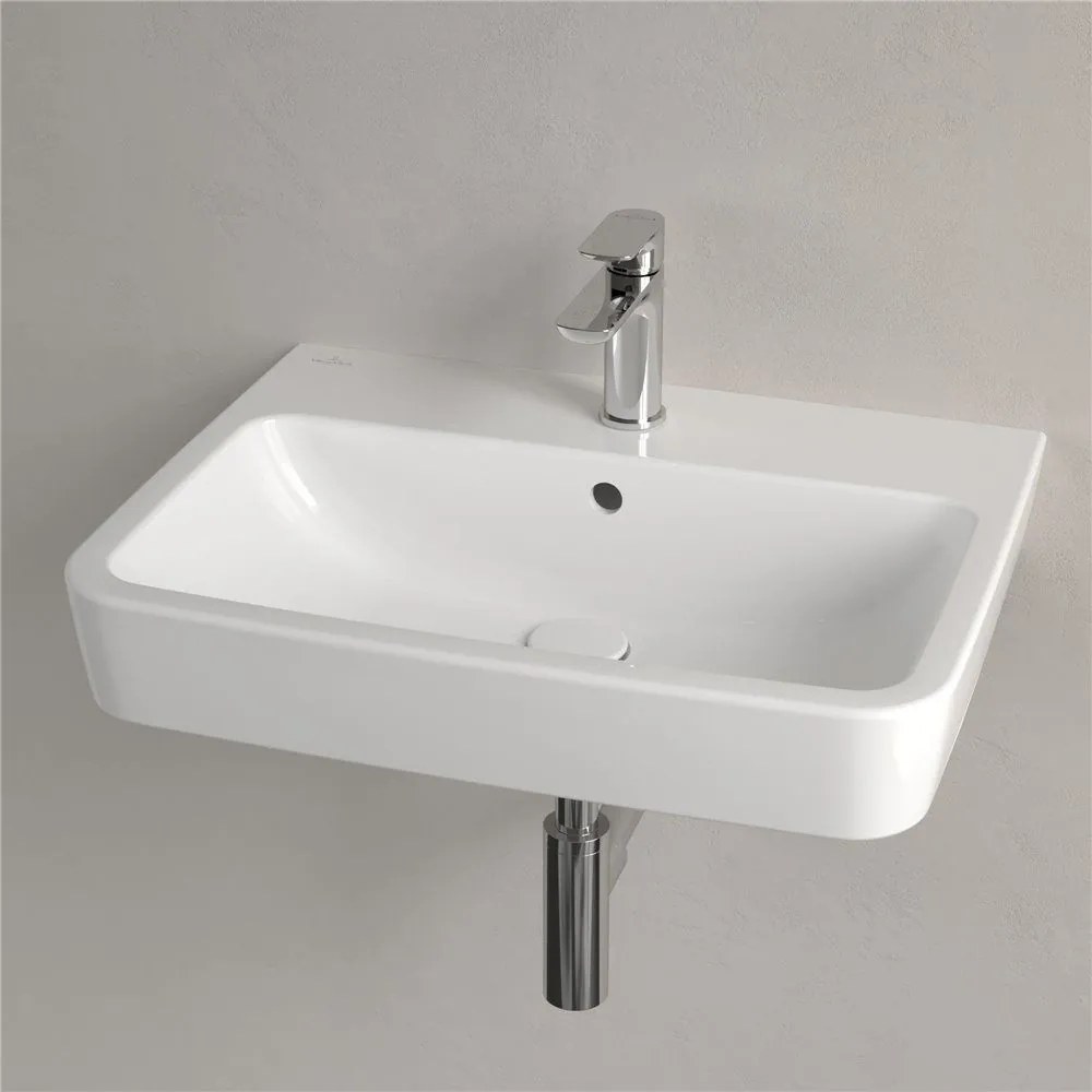 VILLEROY & BOCH O.novo závesné umývadlo s otvorom (zadná a spodná strana brúsená), s prepadom, 600 x 460 mm, biela alpská, 4A416G01