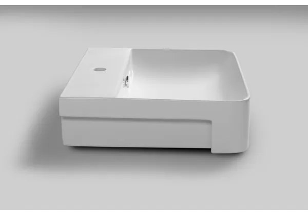 Isvea - Polozapustené umývadlo SOTT AQUA 59x49 cm keramika/biela