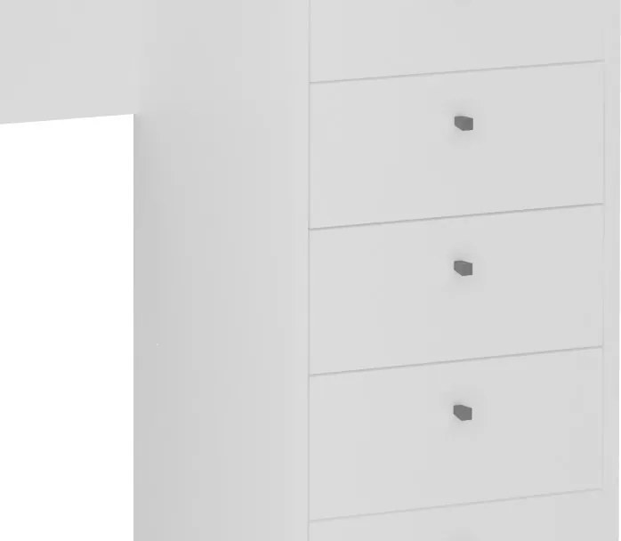 Kozmetický stolík so zrkadlom Marl,biely