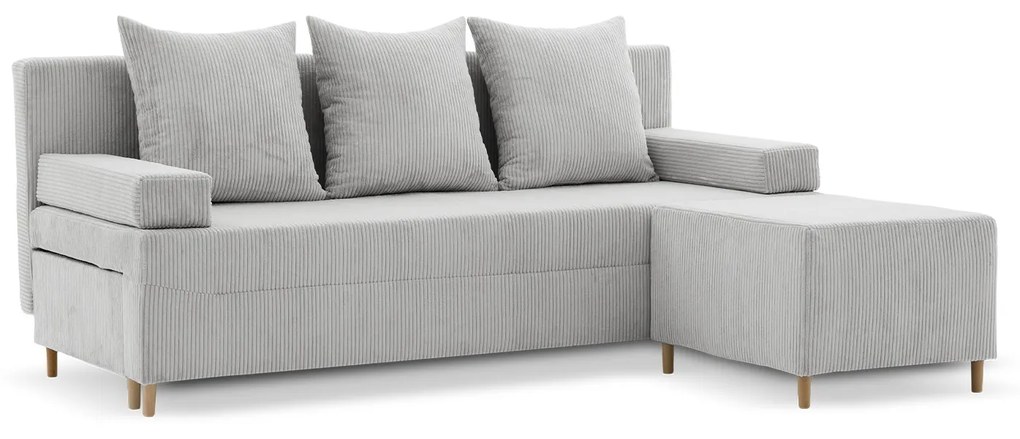 Rozkladacia pohovka s podnožkou FIREZE - poso Svetlosivá