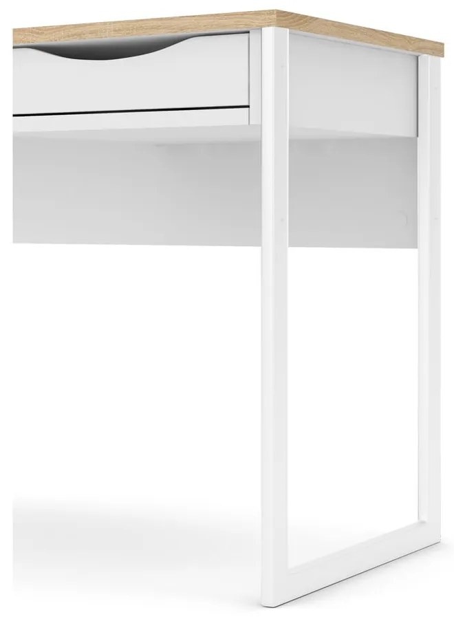Biely pracovný stôl Tvilum Function Plus, 130 x 48 cm