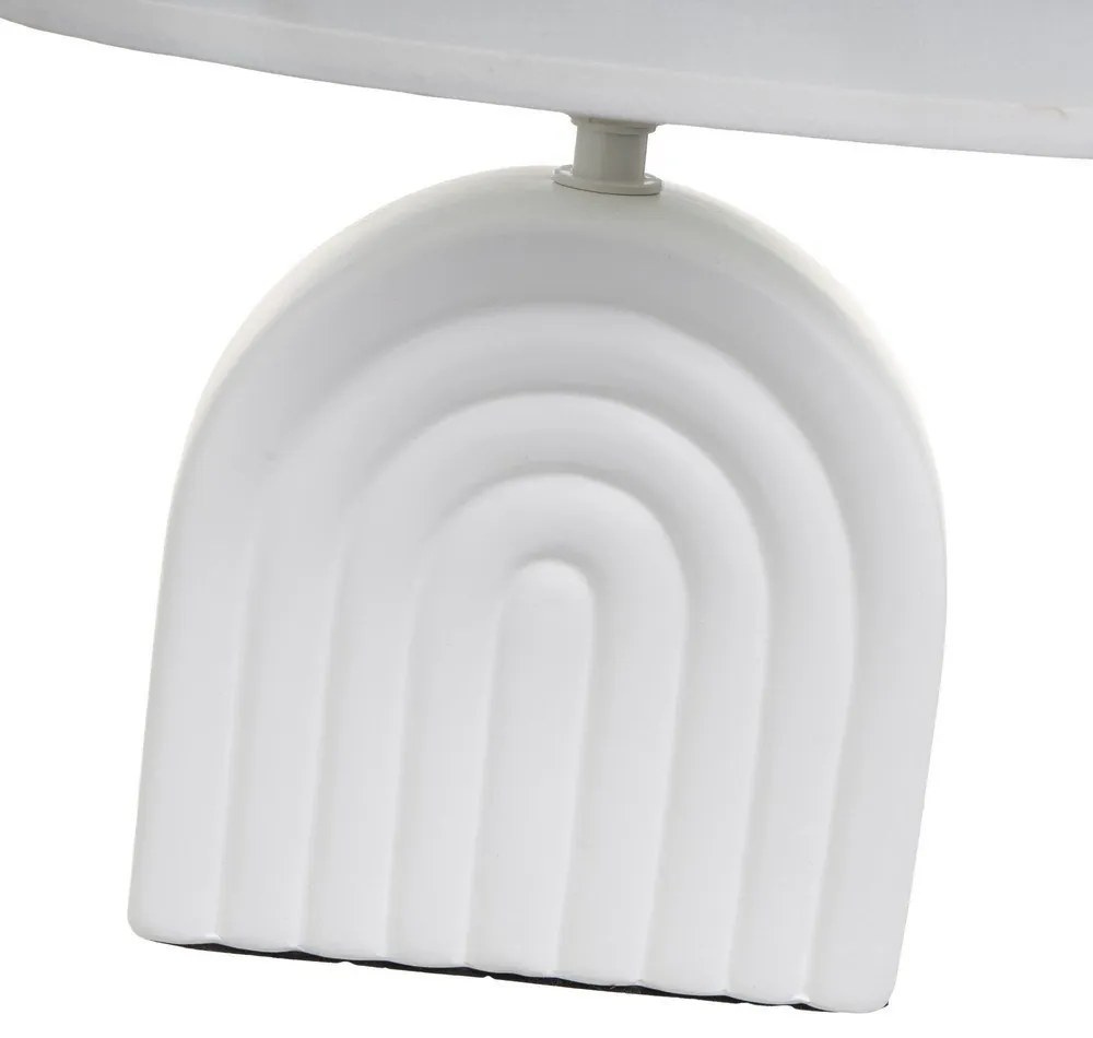Biela keramická stolová lampa s textilným tienidlom (výška 31 cm) – Casa Selección