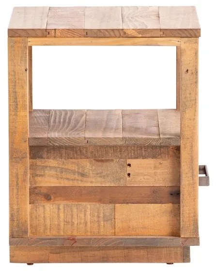 furniture-nabytek.cz - Masívny nočný stolík Woodville z recyklovanej borovice, lakovaný, prírodná farba
