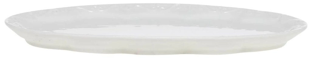 Chic Antique Porcelánový servírovací oválny podnos s čipkou Provence lace - 24 x 13 cm