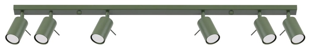 Bodové svietidlo Ring, 6x olivové kovové tienidlo, (možnosť polohovania)