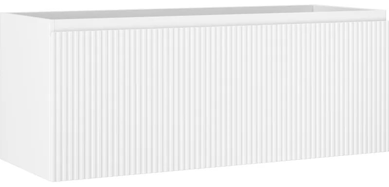 Mexen Rivel, kúpeľňová skrinka 120 cm, 1 zásuvka, drážkovaná, biela matná, 91A20-12047-1-BF01