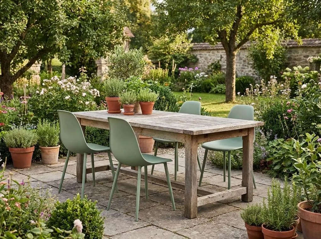 Jedálenská stolička OSAKA plastová, svetlozelená