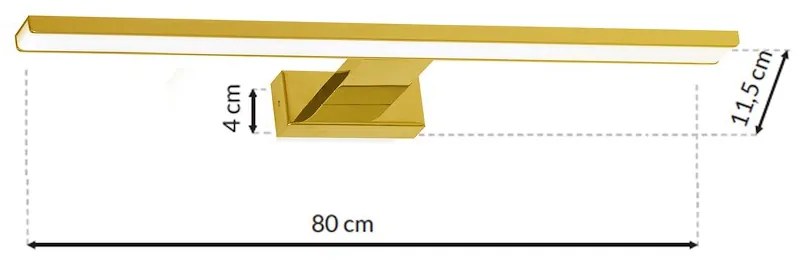 Nástenné LED svietidlo Shine1, 1x LED 15w, 4000k, (80 cm), g