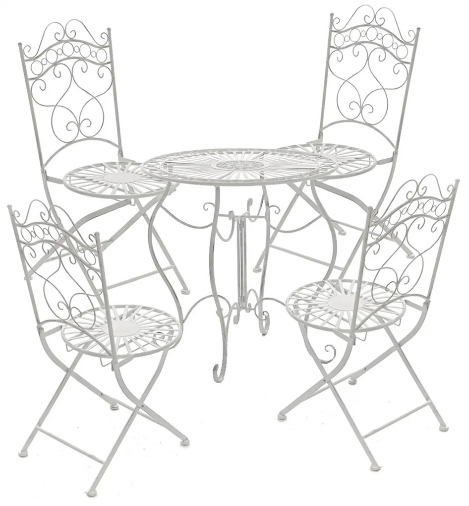 Kovový stôl Indra - Biela antik