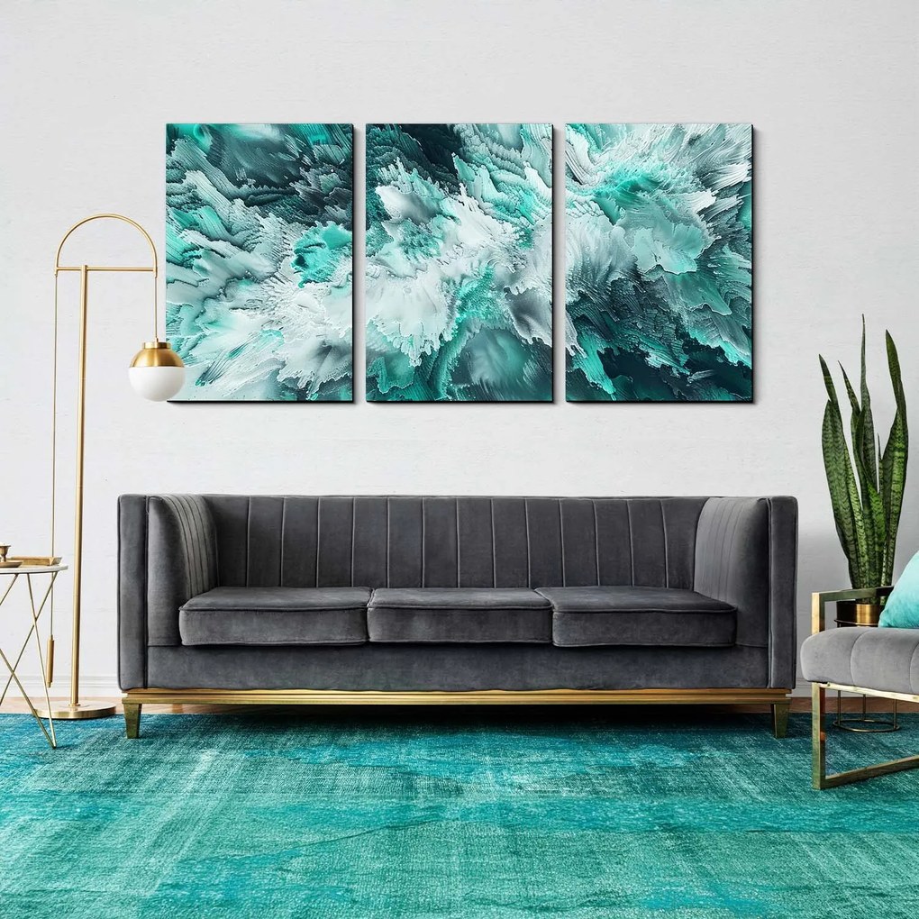 DUBLEZ | Drevený abstraktný obraz - Mrazivé vlny