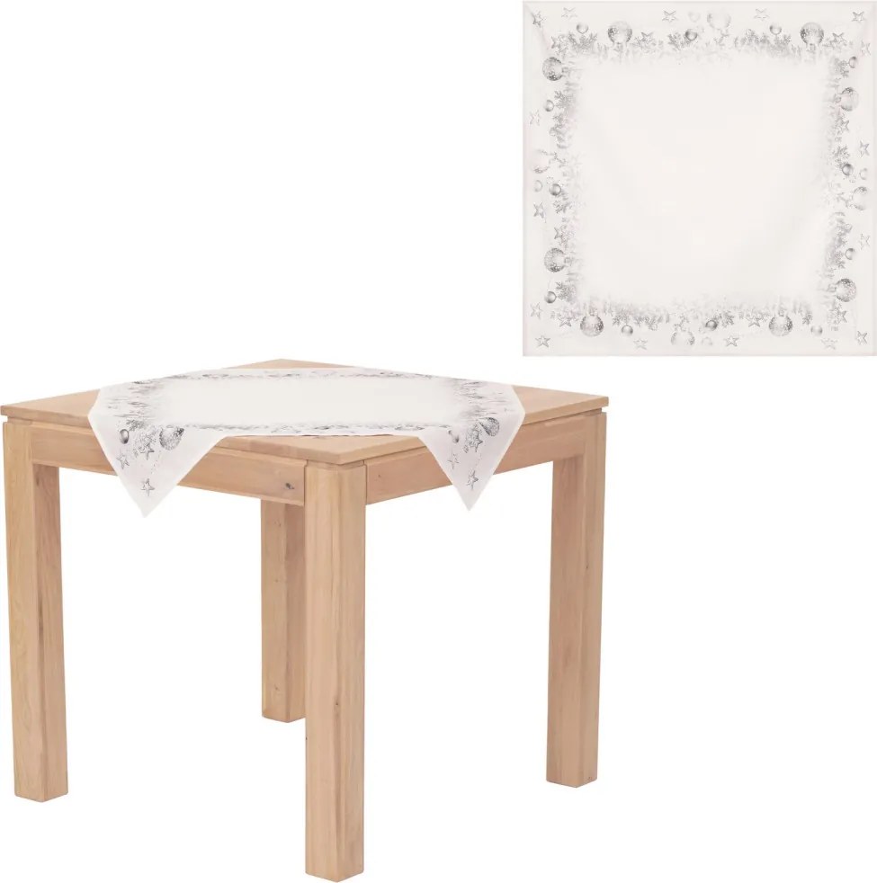 Obrus Vianočné gule 80x80 cm, biely