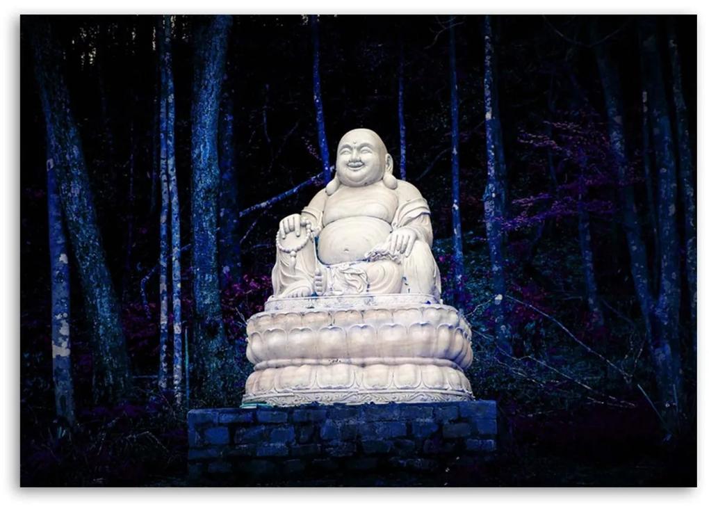 Obraz na plátně Bílý Buddha do obývacího pokoje - 60x40 cm