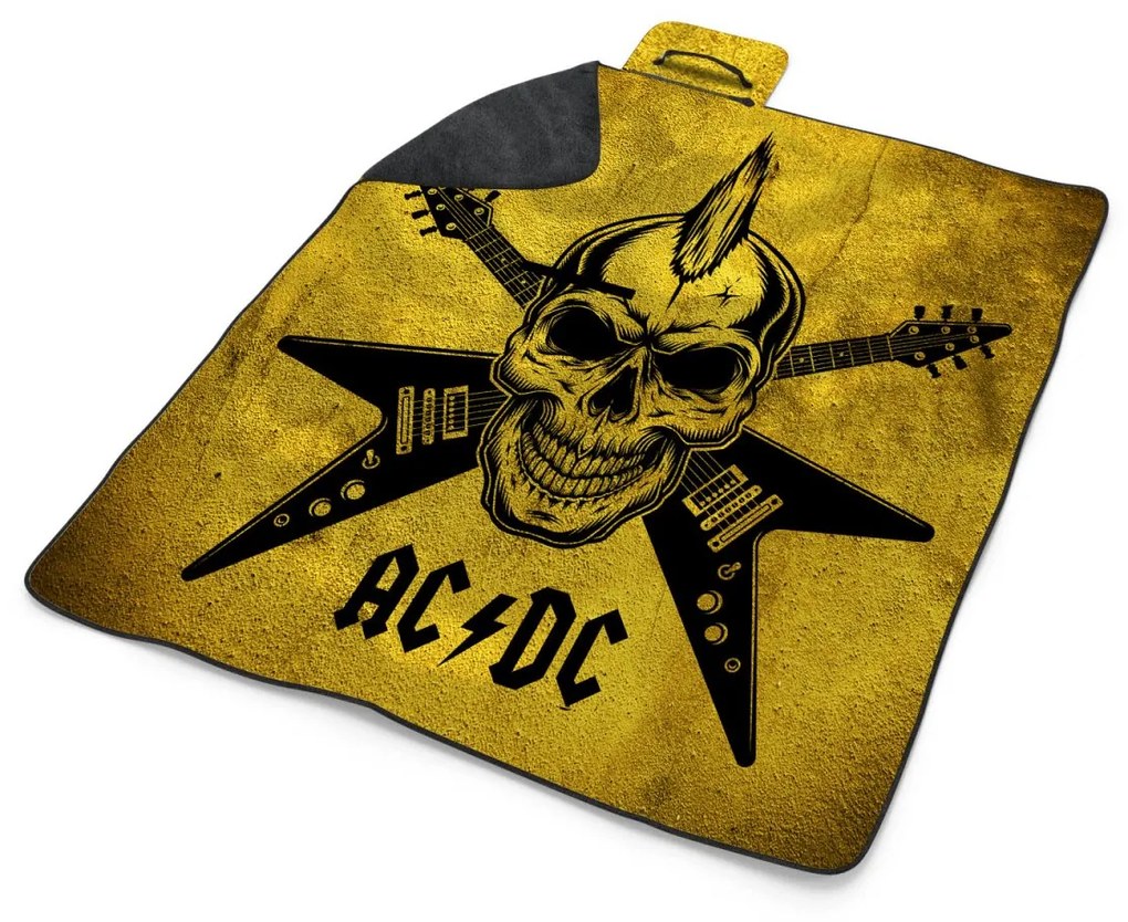 Sablio Plážová deka ACDC Lebka: 200x140 cm