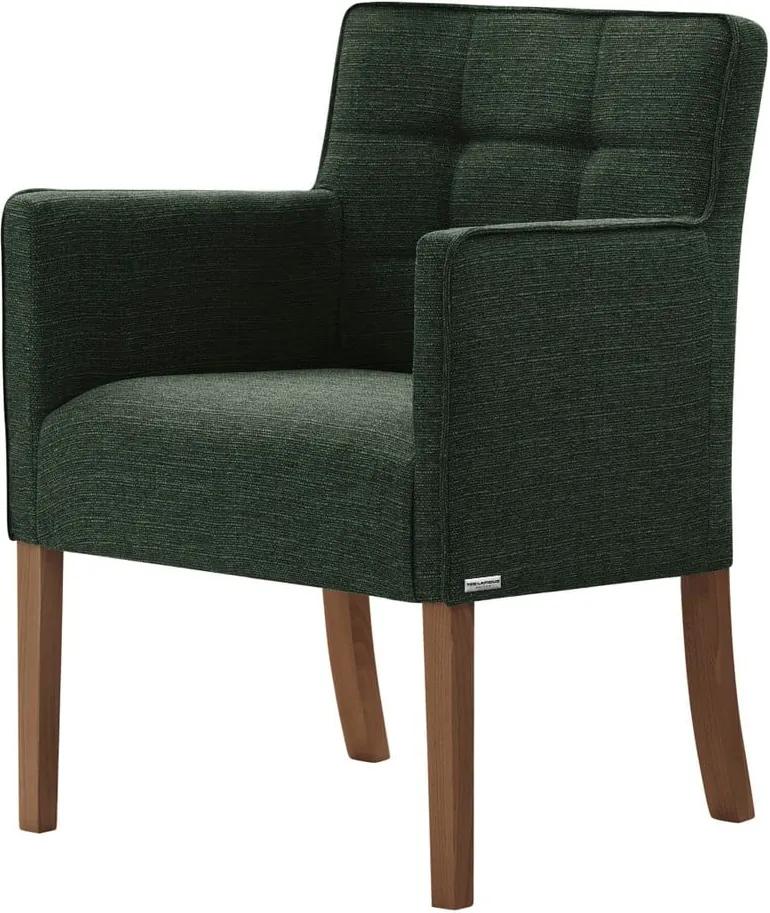 Zelená stolička s tmavohnedými nohami Ted Lapidus Maison Freesia
