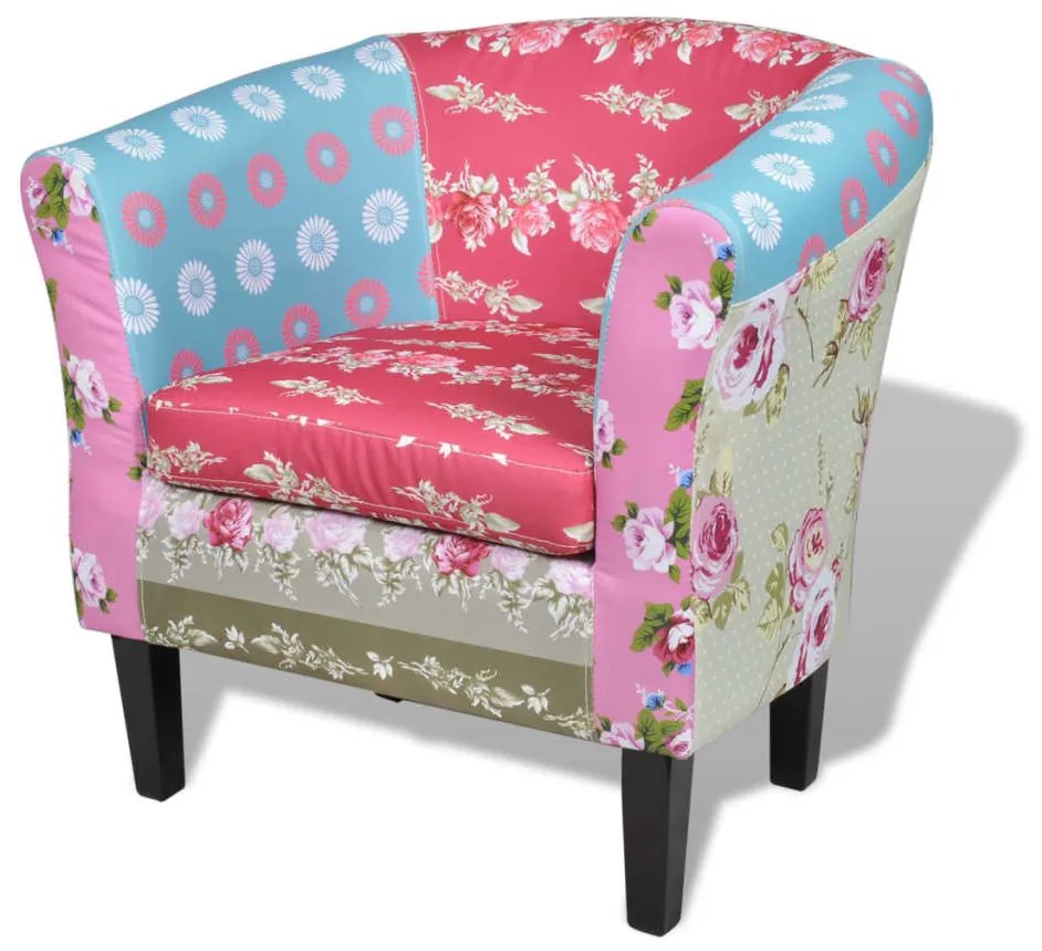 vidaXL Látkové kreslo s patchwork dizajnom
