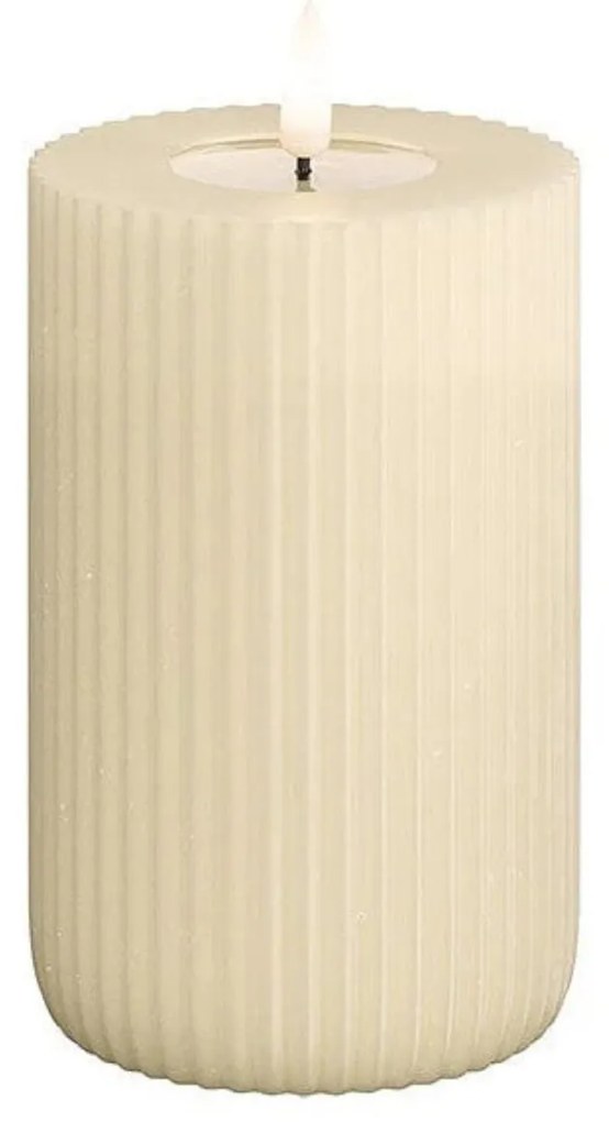 DeluxeHomeart LED sviečka Solid Stripe Creme 12,5 cm