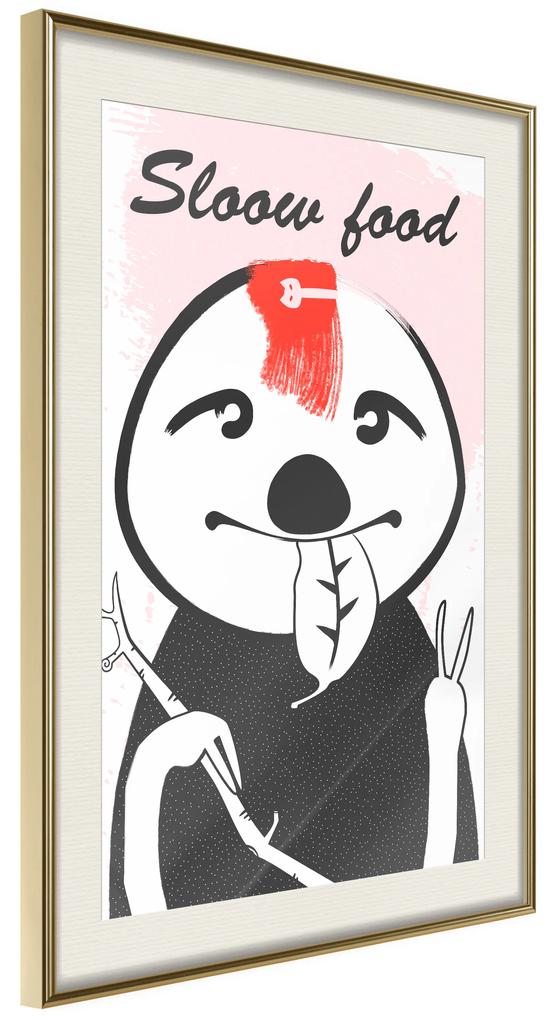 Artgeist Plagát - Sloth Trendsetter [Poster] Veľkosť: 30x45, Verzia: Zlatý rám s passe-partout