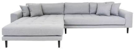 Rohová pohovka LIDO 290 cm,polyester světle šedý, levý roh House Nordic 1301191L